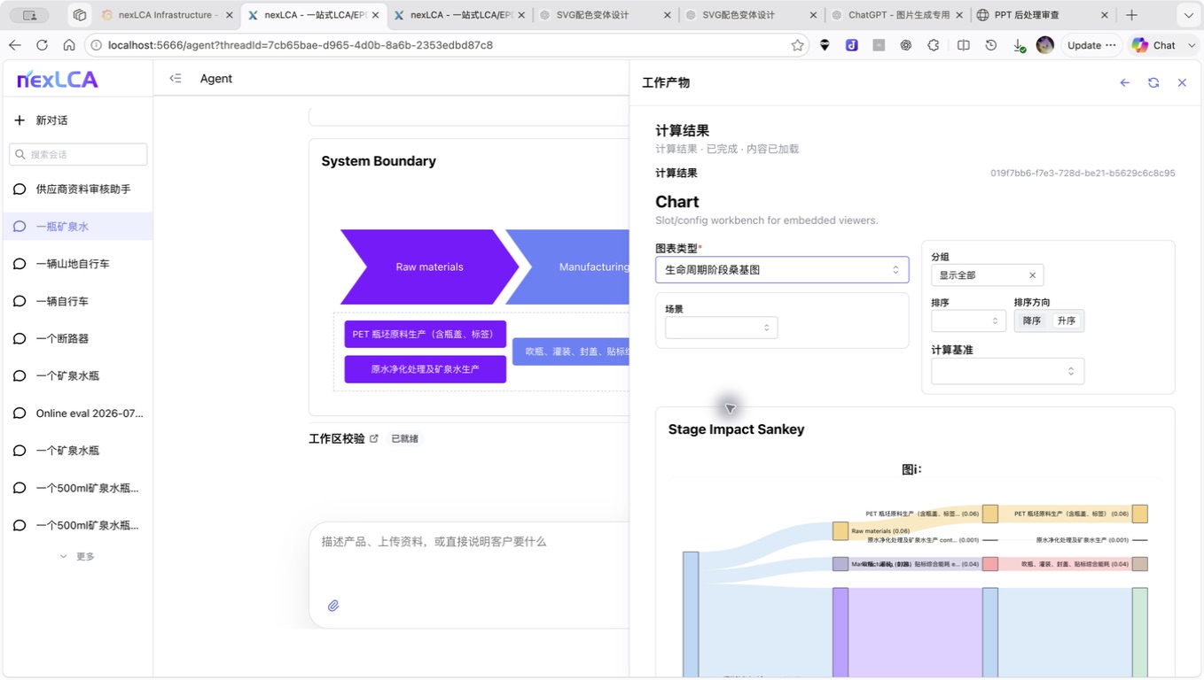 问迹环境影响计算结果界面